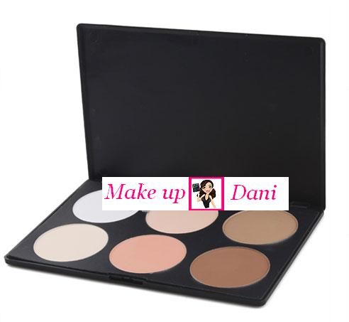 Paleta de 6 Contorno, Iluminador, Blush