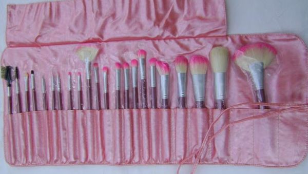 Kit de 22 pinceis rosa